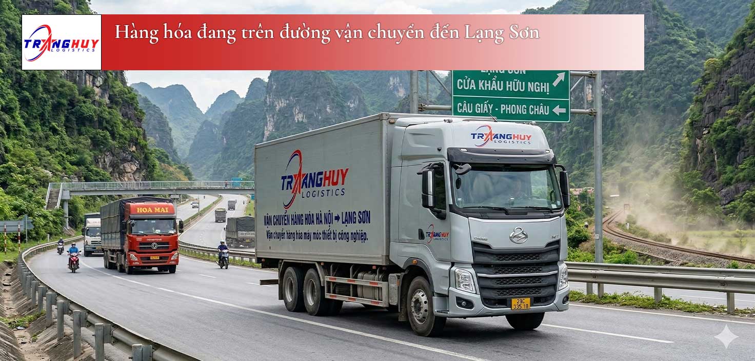 Hàng hóa đang trên đường vận chuyển đến Lạng Sơn