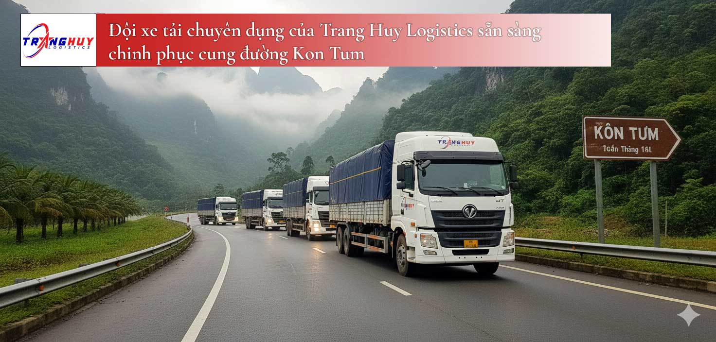 Đội xe tải chuyên dụng của Trang Huy Logistics sẵn sàng chinh phục cung đường Kon Tum
