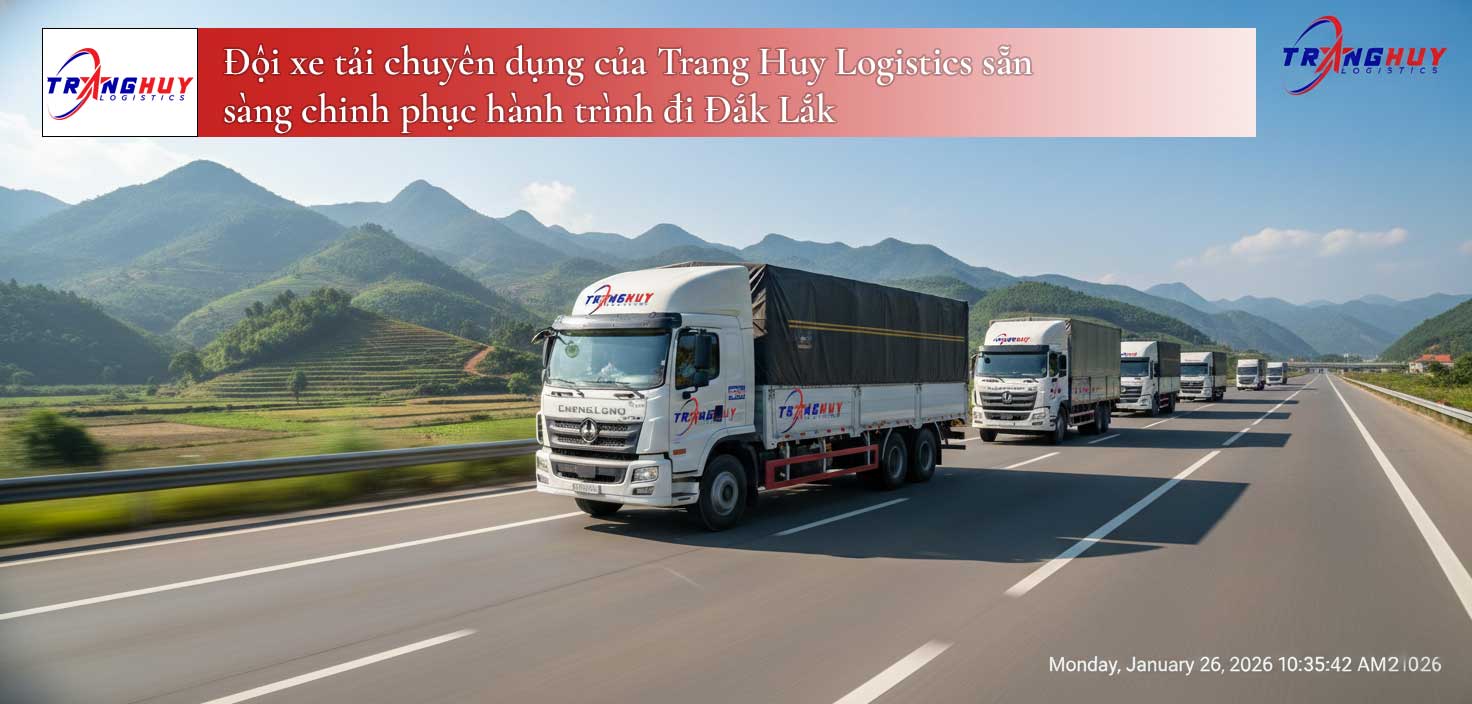 Đội xe tải chuyên dụng của Trang Huy Logistics sẵn sàng chinh phục hành trình đi Đắk Lắk