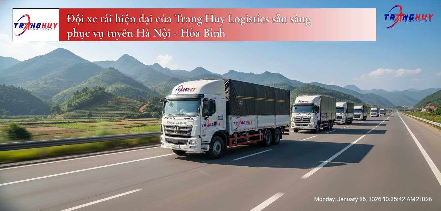 Đội xe tải hiện đại của Trang Huy Logistics sẵn sàng phục vụ tuyến Hà Nội - Hòa Bình