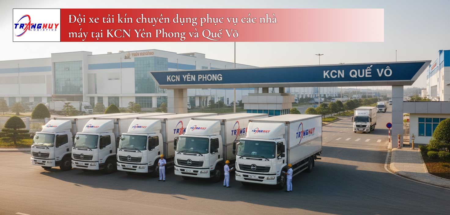 Đội xe tải kín chuyên dụng phục vụ các nhà máy tại KCN Yên Phong và Quế Võ