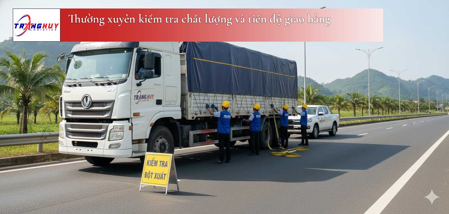 Hàng hóa được gia cố chắc chắn và che chắn kỹ lưỡng trước khi vận chuyển