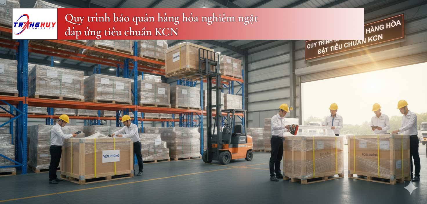 Quy trình bảo quản hàng hóa nghiêm ngặt đáp ứng tiêu chuẩn KCN