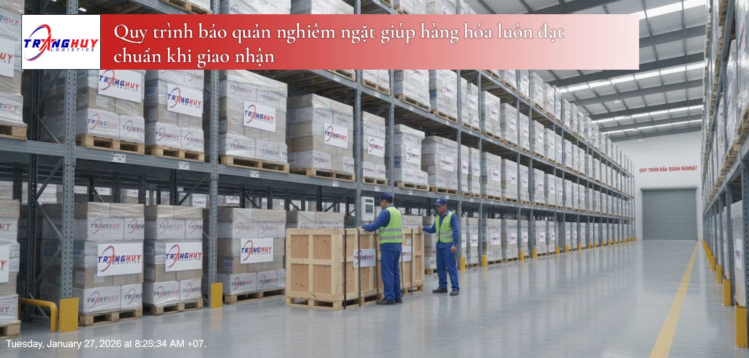 Quy trình bảo quản nghiêm ngặt giúp hàng hóa luôn đạt chuẩn khi giao nhận