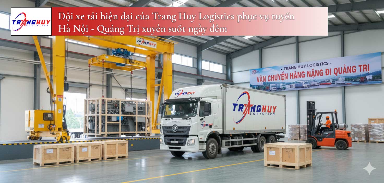 Trang Huy sử dụng thiết bị nâng hạ hiện đại hỗ trợ bốc xếp hàng nặng đi Quảng Trị