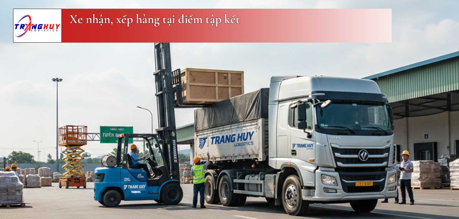 Trang Huy sử dụng thiết bị nâng hạ hiện đại hỗ trợ bốc xếp hàng nặng đi Tuyên Quang