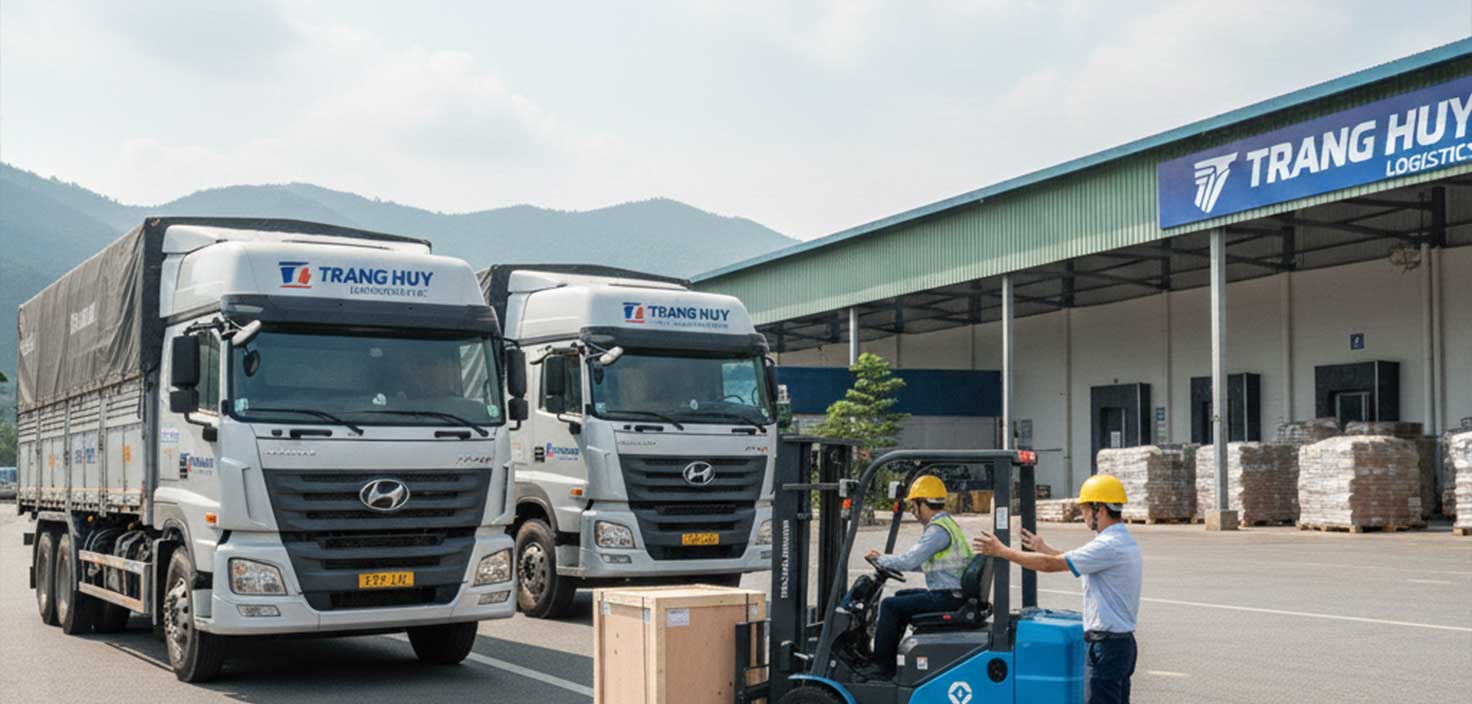 Trang Huy sử dụng thiết bị nâng hạ hiện đại hỗ trợ bốc xếp hàng nặng đi Yên Bái