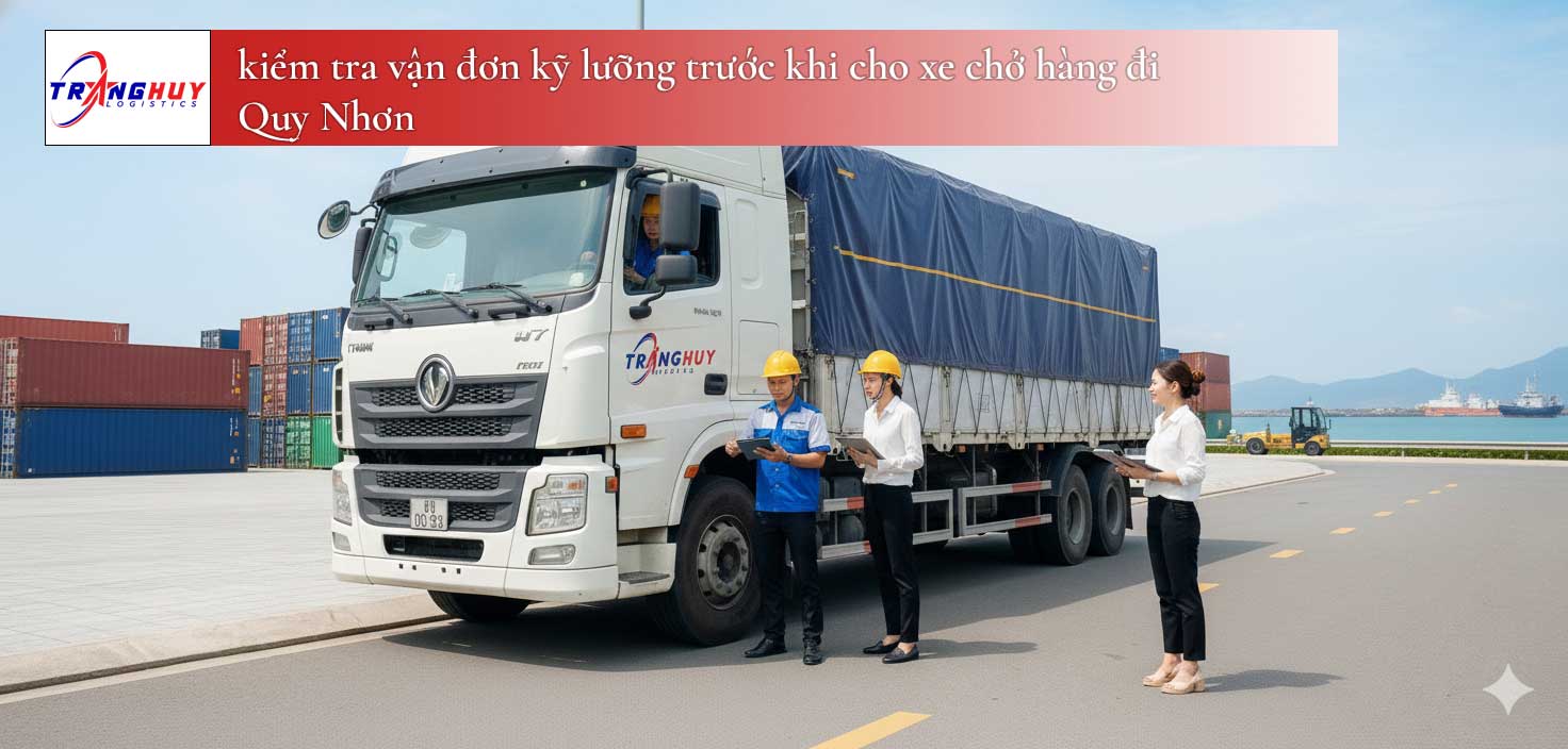 kiểm tra vận đơn kỹ lưỡng trước khi cho xe chở hàng đi Quy Nhơn