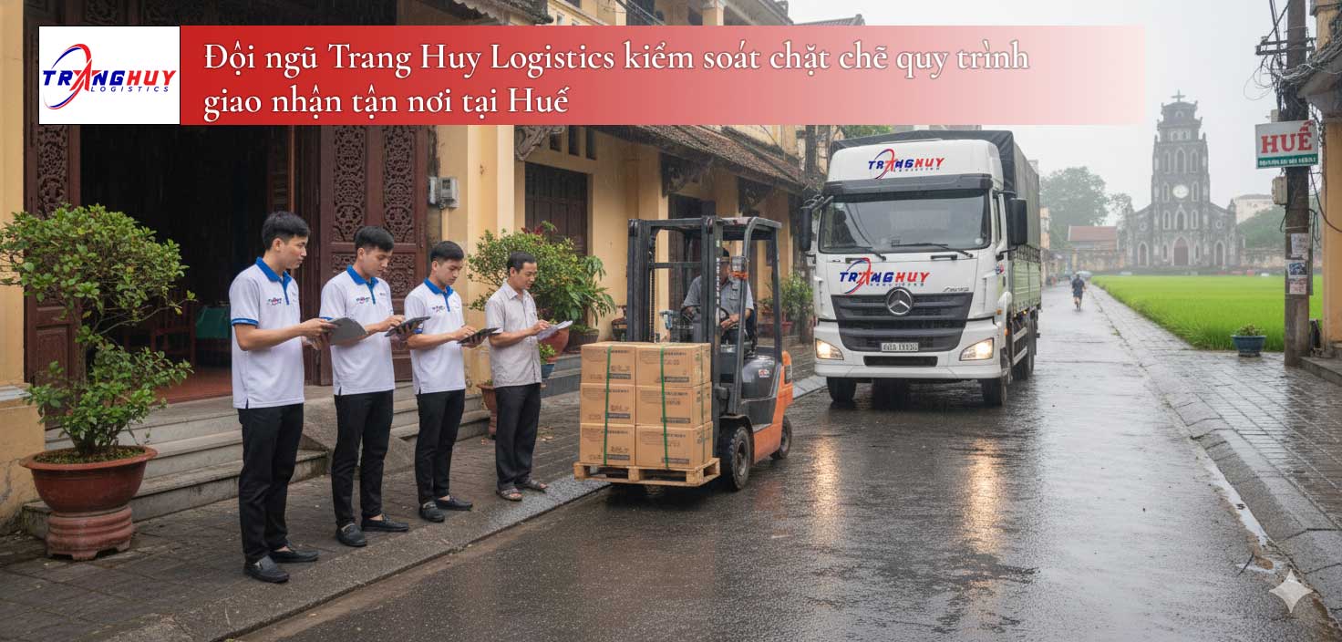 Đội ngũ Trang Huy Logistics kiểm soát chặt chẽ quy trình giao nhận tận nơi tại Huế