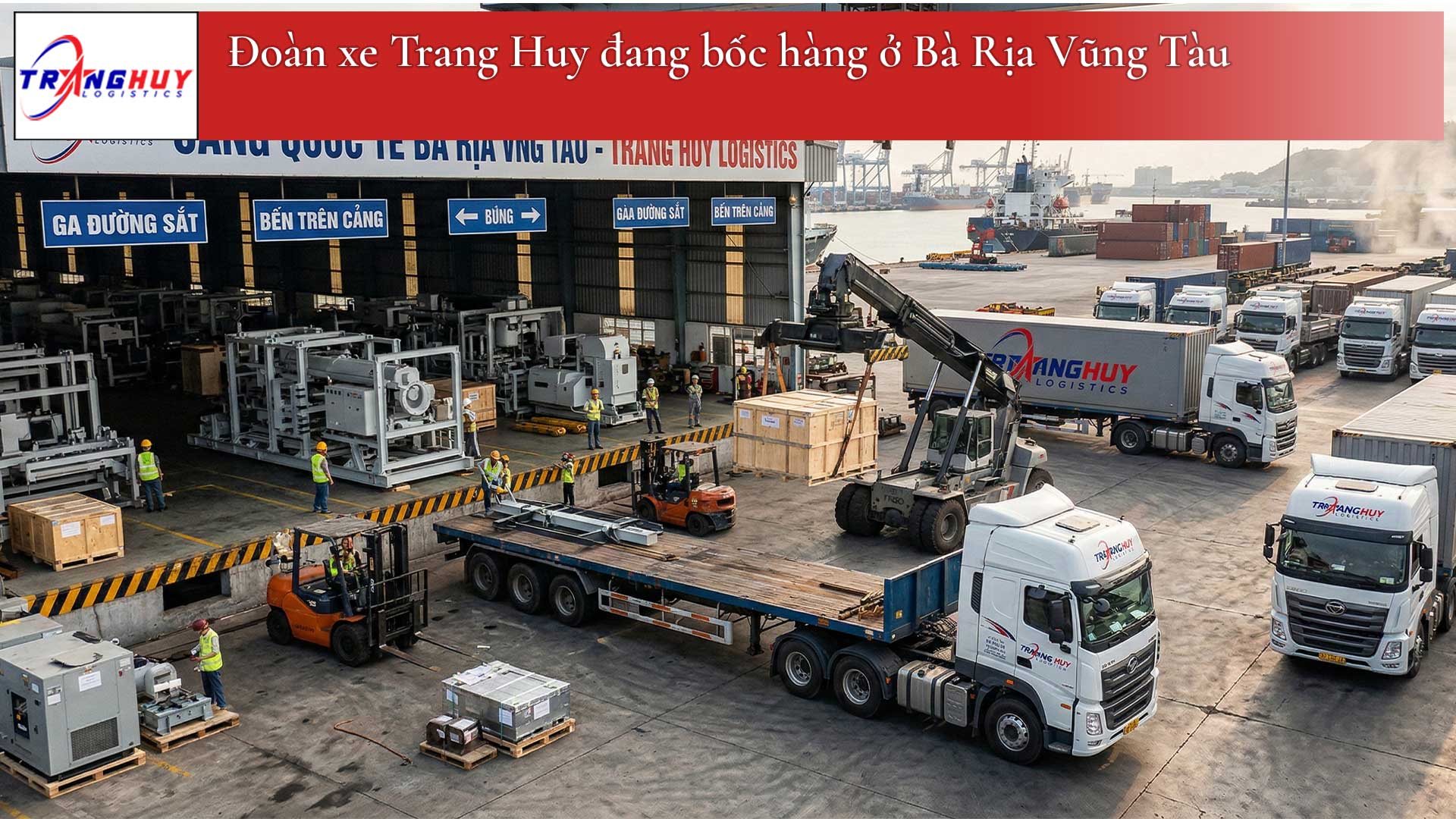 Đoàn xe Trang Huy đang bốc hàng ở Bà Rịa Vũng Tàu