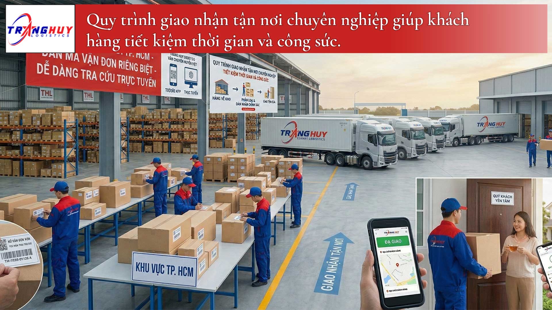 Quy trình giao nhận tận nơi chuyên nghiệp giúp khách hàng tiết kiệm thời gian và công sức.