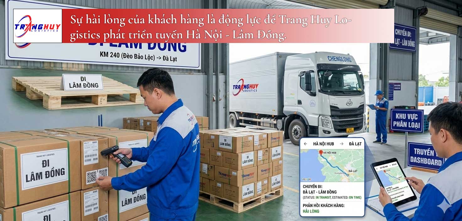Sự hài lòng của khách hàng là động lực để Trang Huy Logistics phát triển tuyến Hà Nội - Lâm Đồng.