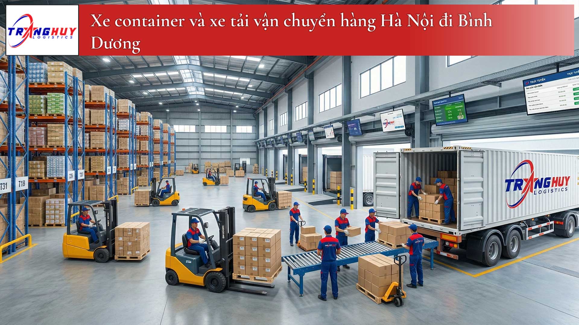 Xe container và xe tải vận chuyển hàng Hà Nội đi Bình Dương