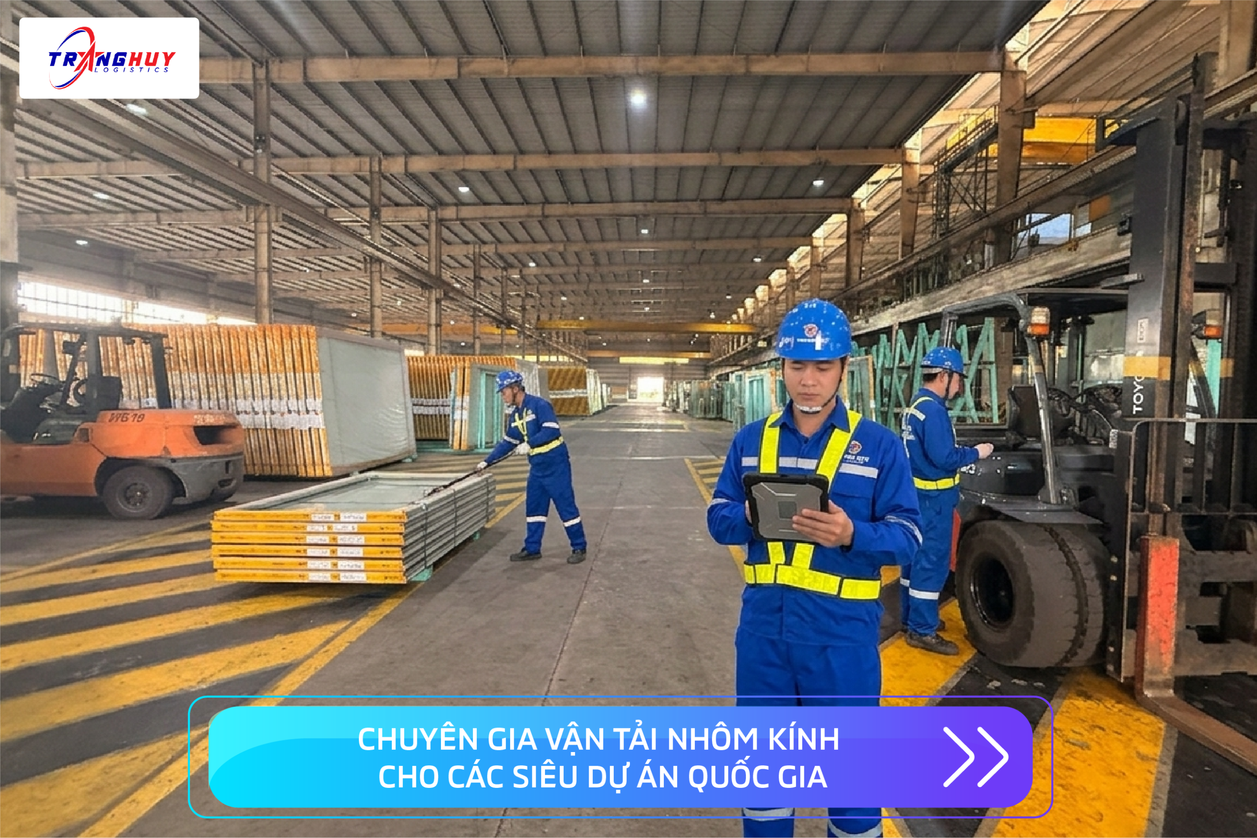 trang huy logistics vận tải nhôm kính